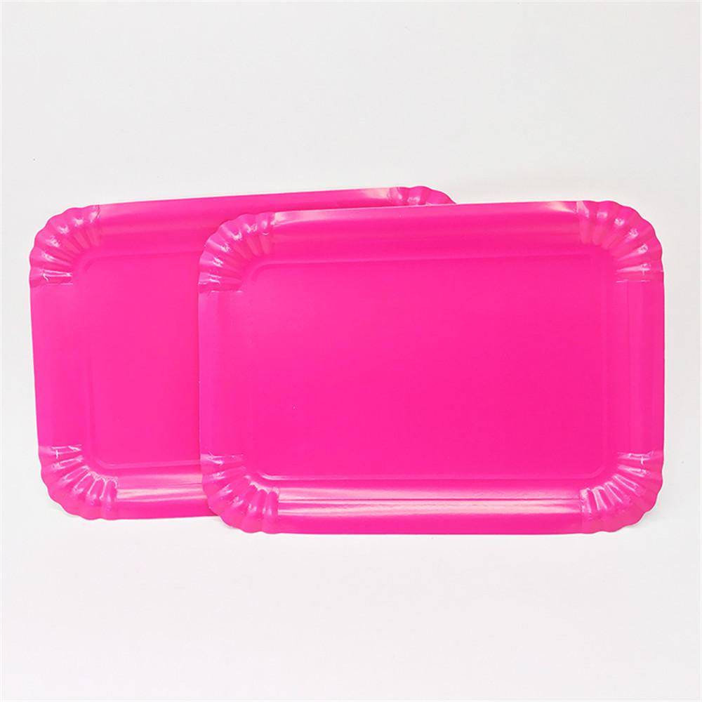 1200G Farbige Platte Party Festivalzubehör Hotel Dessert Rechteckige Platte Einweg-Pappteller