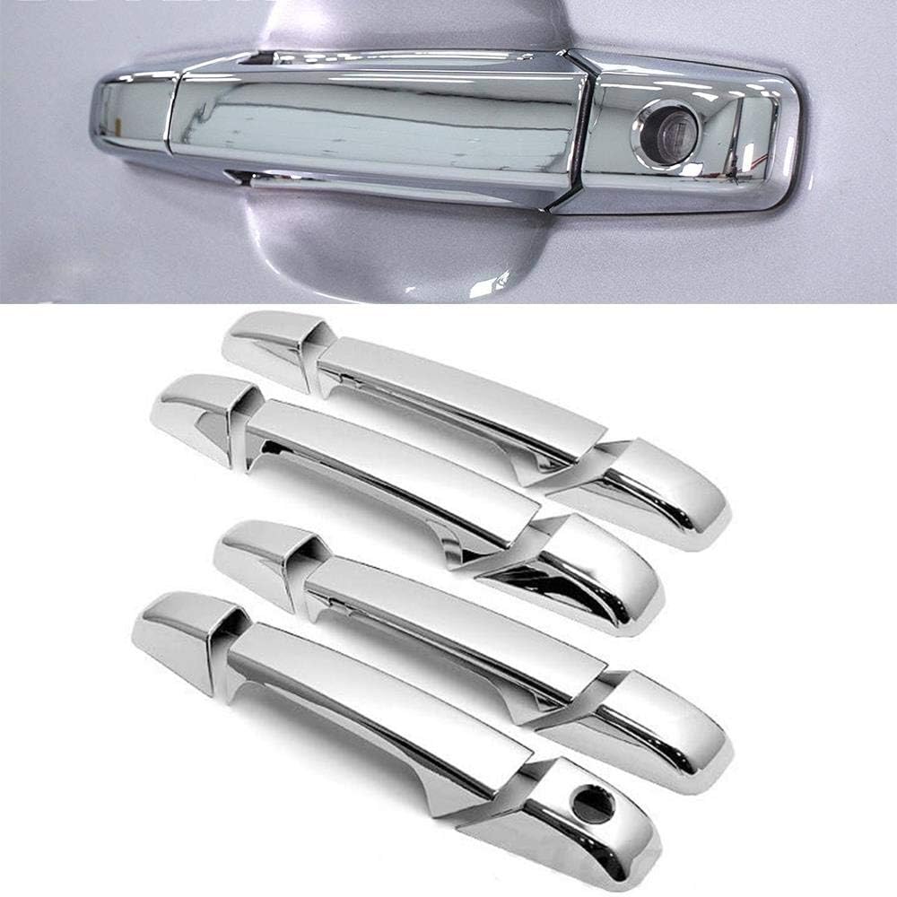 Triple Chrome Plated Door Handle Overlay Covers Compatible with 2007-2013 Chevy Silverado Sierra