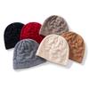 100%Wool Twisted Knitted Triple Knit Hat Winter Thickened Fried Dough Twists Pullover Hat Women Fashion Twisted Warm Hat Men