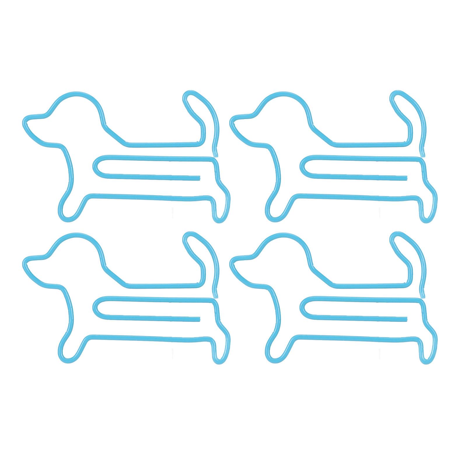 

100pcs Dog Shaped Paper Clips Slip Resistance Exquisite Cute Paper Clips for School Office Blue синий