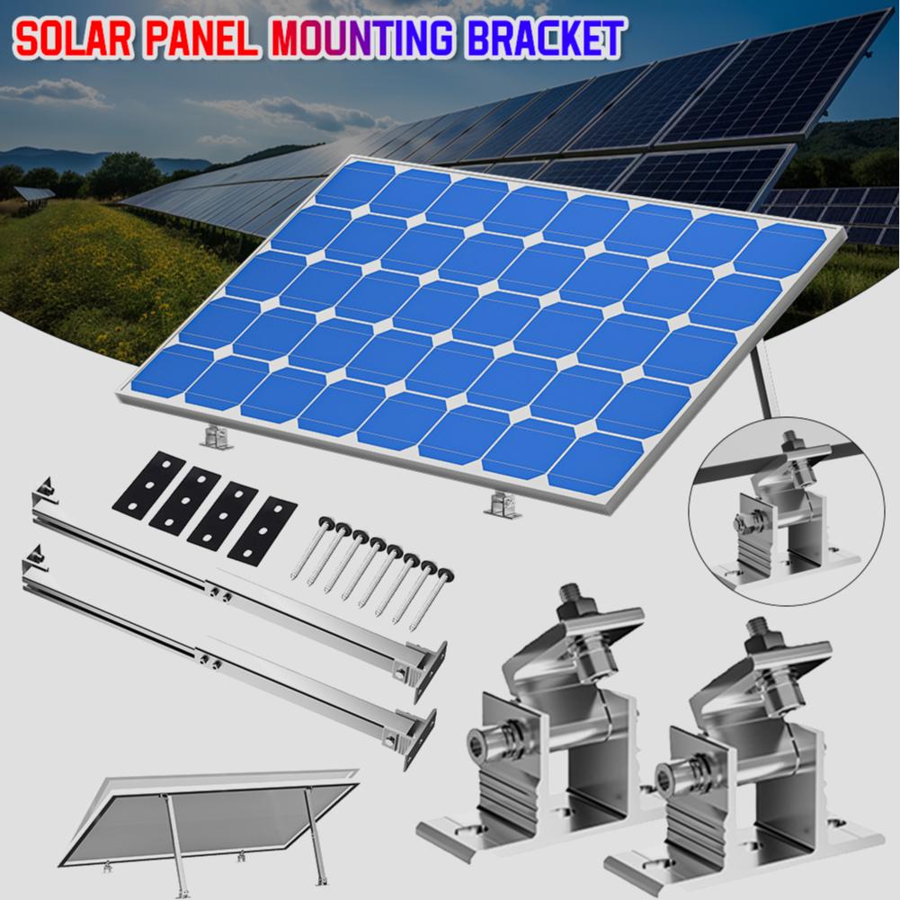 Adjustable Solar Panel Mounting Bracket 15-30° Aluminum Alloy Solar Holder End Clamp Kit For Rooftop Balcony Ground Installation