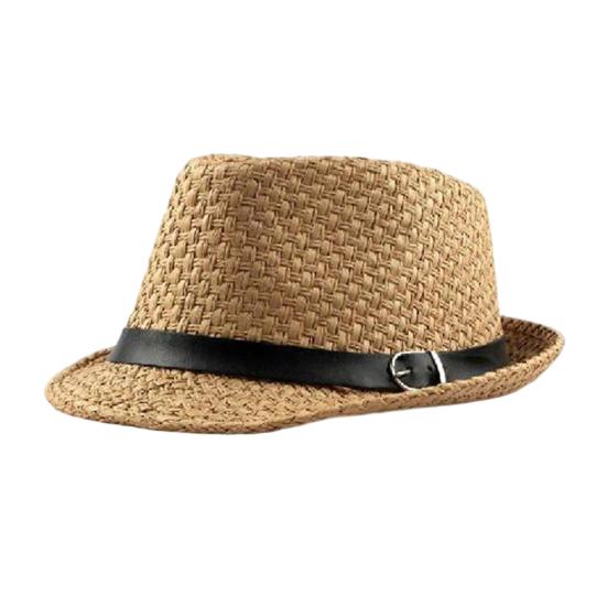 

Jazz Hat Breathable Sunscreen Summer Beach Hat with Belt Decor Versatile Sun Protection Straw Hat Everyday Casual Headwear хакі