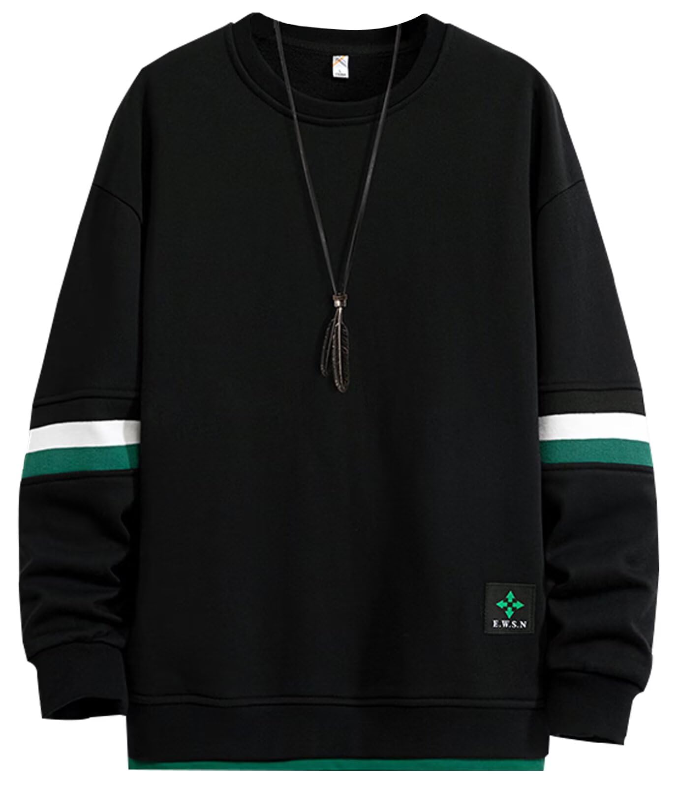 

Bligo Long Sleeve Plus Round Layered Logo Long Sleeve Loose Solid Brand Men s Sweatshirt, Size, Neck, Look, Print, Pullover, T-Shirt, Oversized,