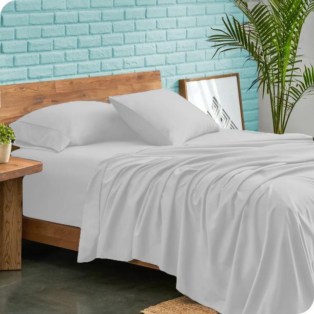 طقم مفروشات فاخر مكون من 4 قطع 600 خيط 100% قطن مصري نمط سادة بجيوب عميقة 30 سم – طقم مفروشات فائق النعومة ومتين بجيوب عميقة لجميع المقاسات