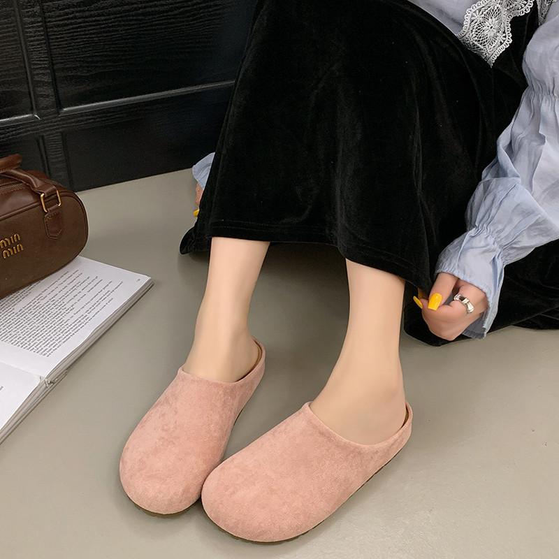 Retro Bag Head Slippers Women's Outer Wear Spring New Casual Versatile One-pedal Half Slippers