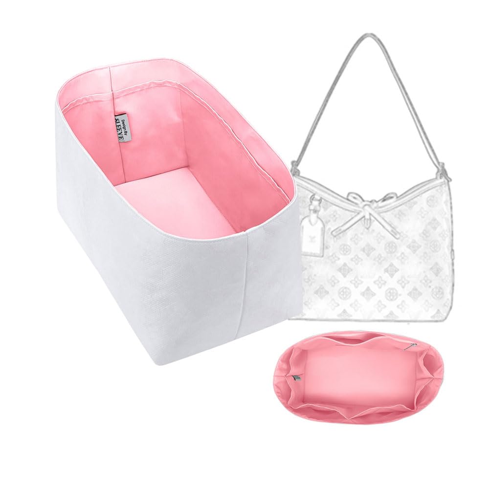 

Tyvek Carryall Inner Bag Organizer - Waterproof, Lightweight, Recyclable, with Nylon Lining (Crystal Pink, BB)