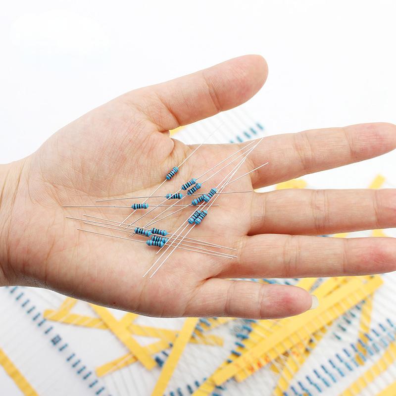 500~2500pcs Metal Film Resistor Assortment Kit 1/4W 1 Ohm to 10M Ohm 1%, DIY Electronic set, for Diverse Electronics Projects