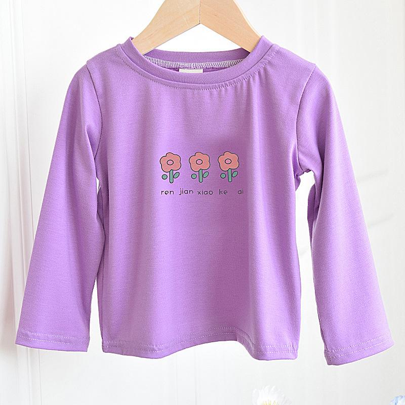 Cute Sweet Kids Girls Long Sleeve Casual Basic T Shirt Daily Top