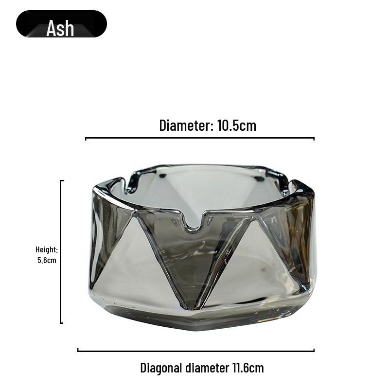 Compact Glass Ashtray for Hotel Rooms, Bedrooms, and Bathrooms