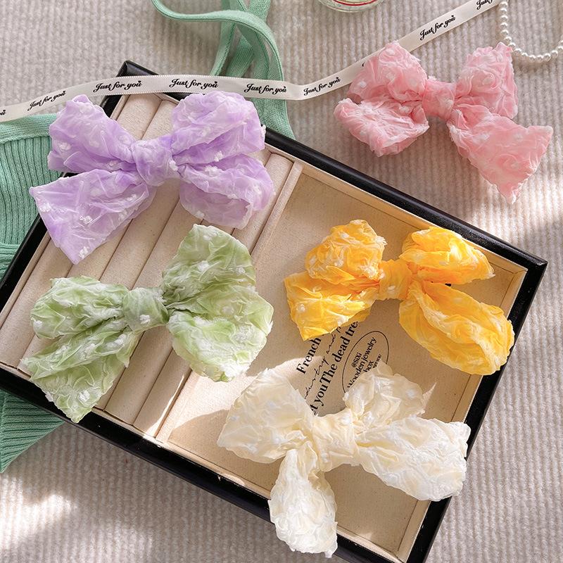 New Style Korean Princess Mesh Bow Hairpin - Sweet & Fresh Design for Women