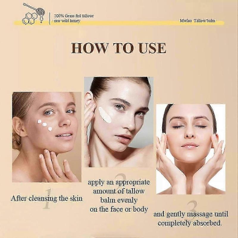 Grass Fed Beef Tallow Face & Body Moisturizer Cream | Natural Whipped Balm