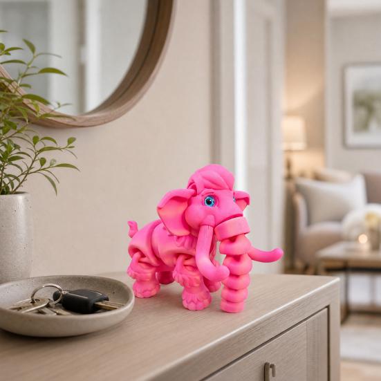 3D-gedruckte Mammutfigur, Elefanten-Ornament mit beweglichen Gelenken, Tier-Fidget-Spielzeug zur Stressbewältigung für Kinder, Dekoration für Zuhause und Büro