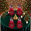 Christmas Tree Utensil Holder Felt Cutlery Pouch Set with Coaster Table Decor Kit for Holiday Dining Party Tableware Arrangement