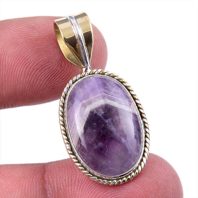 

Natural Tiffany Stone 925 Solid Sterling Silver Gift TwoTone Pendant 1.50 K7F91