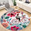 1pc Cyclist, Floral Office Round Rug, Non-slip, Soft and Durable Office Rug for Interior Decoration, Perfect for Office, Decoration yy260204005