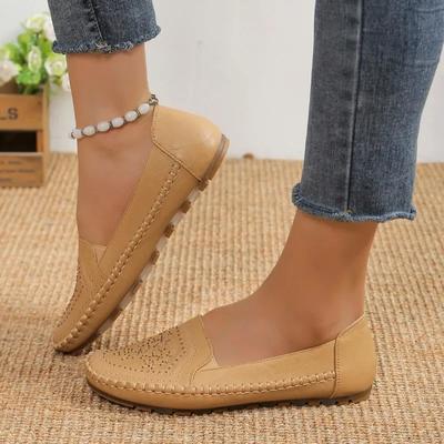 Ladies Shoes 2024 High Quality Autumn Women's Flats Round Toe Solid Hollow Breathable Concise Large Size Zapatillas De Mujer