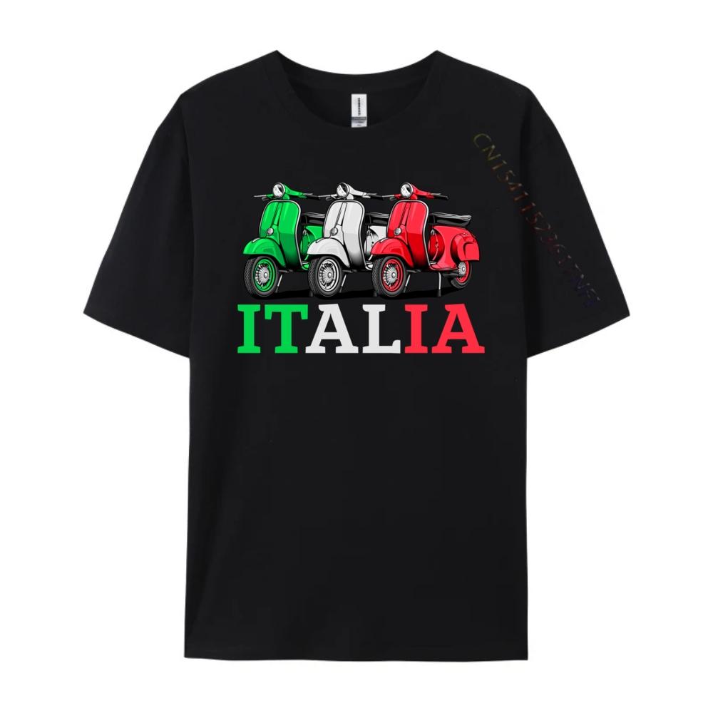 Italia Scooter Moped Motorcycle Biker Cream T Shirt Mens Gifts Graphic Tees Streetwear Tshirt Leisure