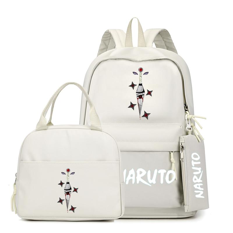 3Pcs/set Anime Naruto Backpack with Lunch Bag for Girl Boy Student Back To School Bookbag Schoolbag Men Women Leisure Travel Bag
