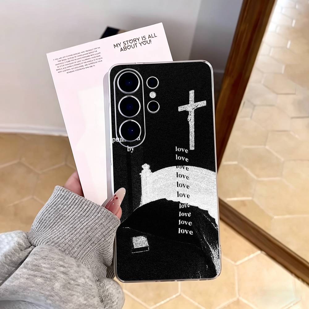 C-Cigarettes A-After Sex B-Band Phone Case For Samsung S25,S24,S21,S22,S23,S30,Ultra,S20,Plus,Fe,Note,10,9,5G Transparent Cover