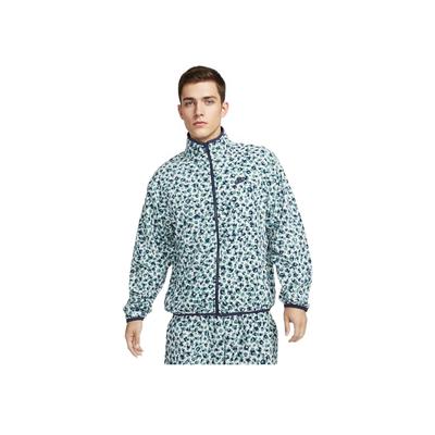 Color Block Polka Dot Pattern Logo Print Jacket Men Jacket Dark-Navy DX0532-379