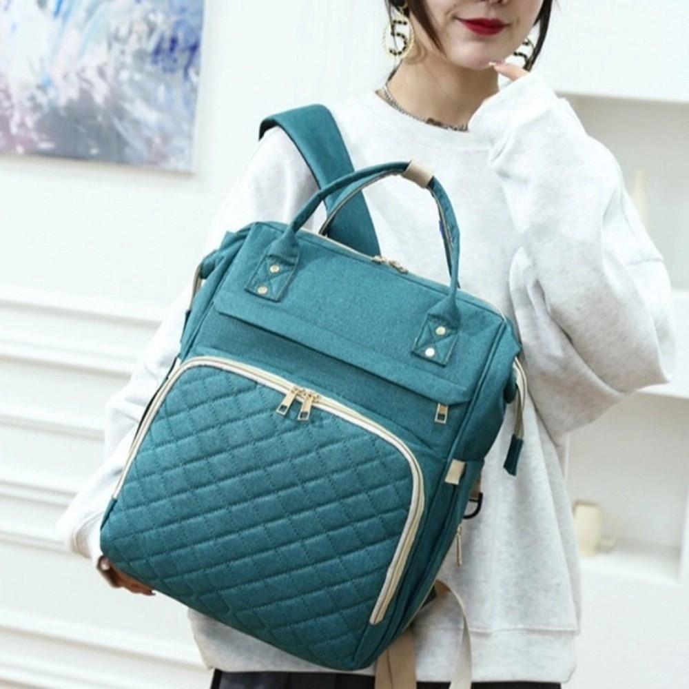 Solid Color Diaper Backpack Nylon Nappy Bagpack Multi-functional Mommy Bag  Maternity
