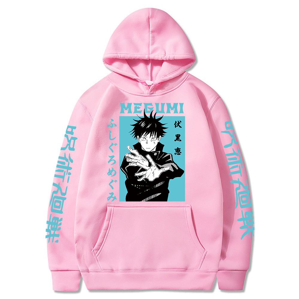Jujutsu Kaisen Megumi Anime Grafické Mikiny Vintage Oversized Mikina s Kapucí Hip Hop Dlouhý Rukáv Mikina Pánská Dámská Oblečení
