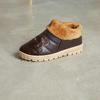 Women's Winter Waterproof Cotton Slippers Warm Thick Sole Indoor Leather Home Cotton Shoes