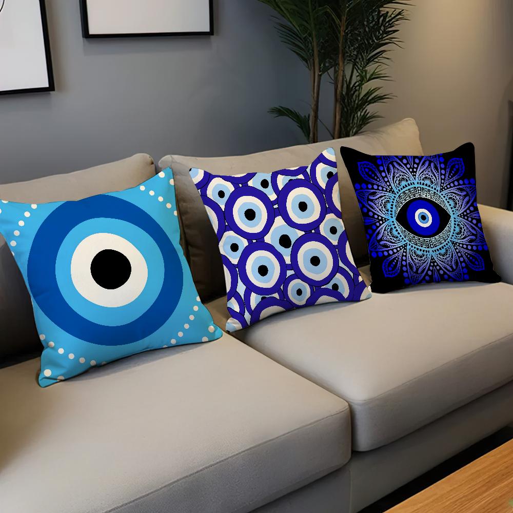 Comfortable Nazar Soft Pillow Case Evil for Sofa Living Art Room Home Amulet Office Decor and Protective Eye Covers
