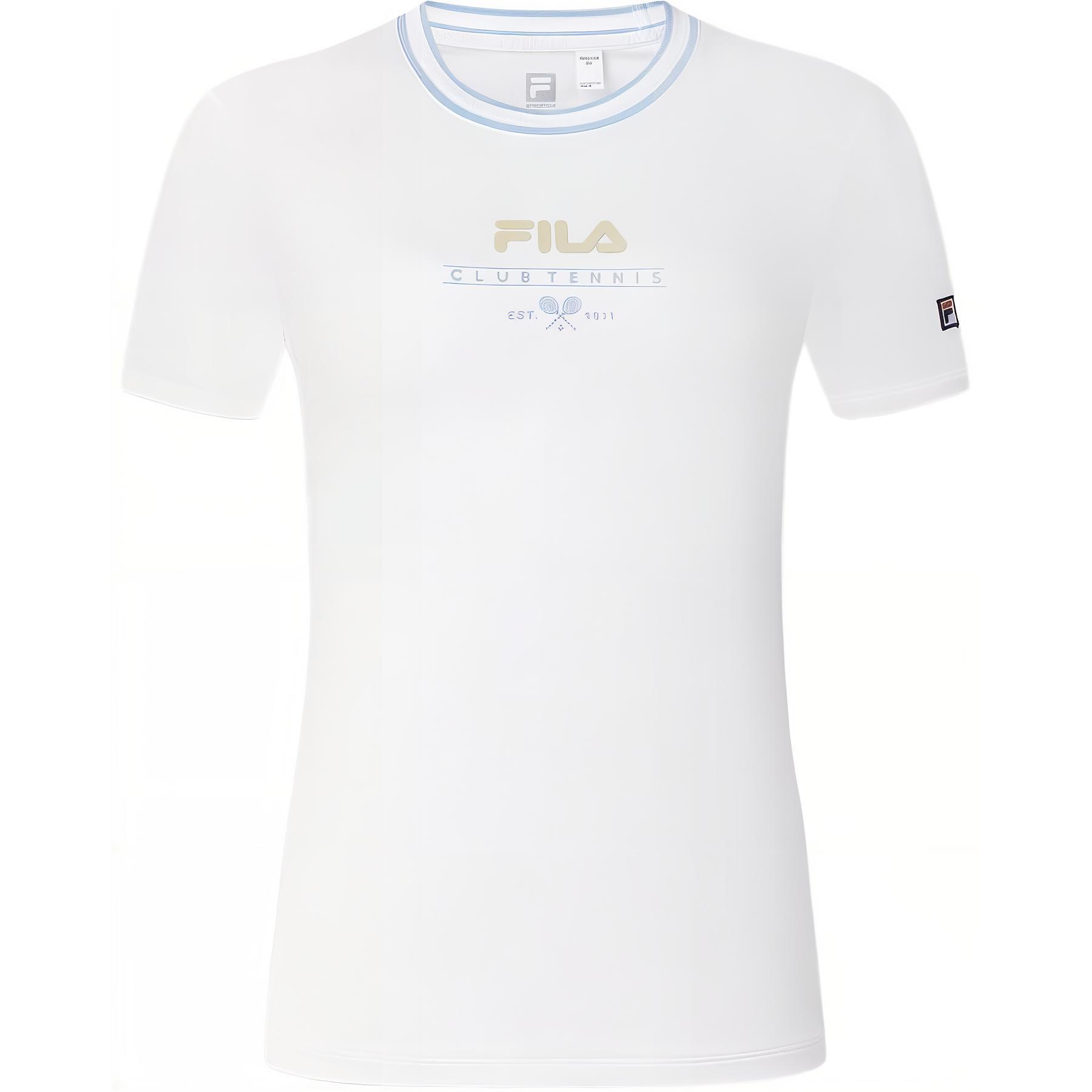 

Fila Art In Sports Простой пуловер с принтом букв, с круглым вырезом, теннисная футболка с коротким рукавом, женские топы, ярко-белый A11W433105FWT L