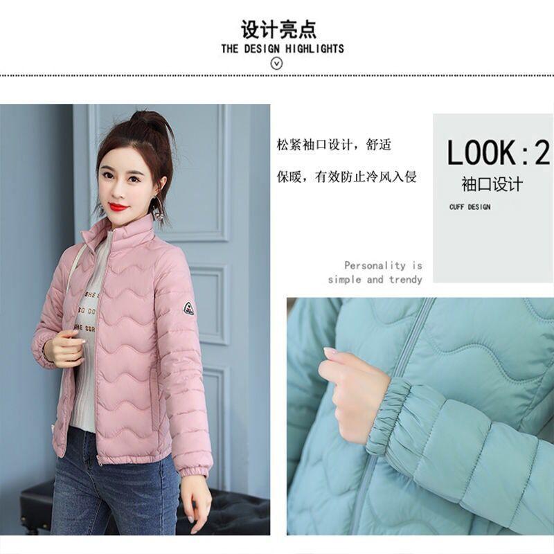 New light and thin cotton-padded clothes women's short short slim-fitting down cotton-padded clothes student stand-up collar cotton-padded jacket autu