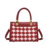 Christmas Series 2024 Spring and Summer New Red Small Square Bag Women's Woolen Bridal Bag Handheld Wedding Bag Gift