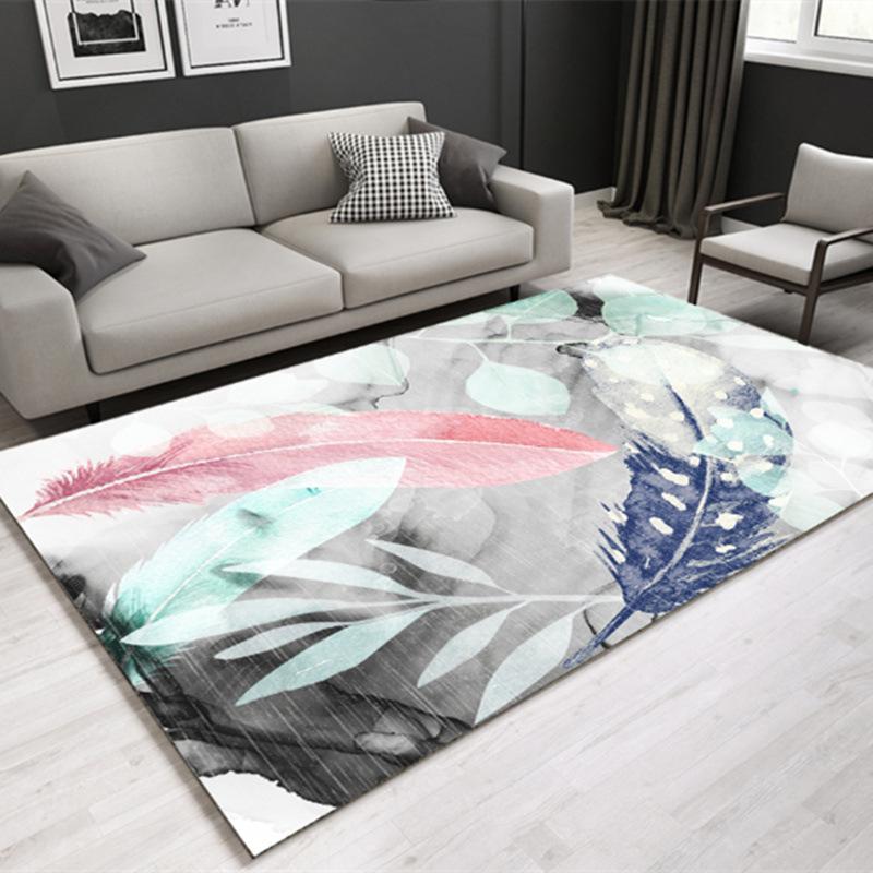 Nordic Modern Luxury Carpet: Elegant Customizable Rug for Bedroom or Living Room.