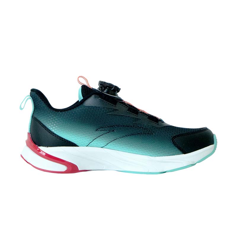 Anta Kids Synthetic Leather Fabric Running Series Fashion Comfortable Low-Top Running Shoes Kids Sneaker Black Fluorescent-Water-Green 312445511R-3