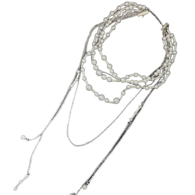 Layered Pearl Tassel Necklace Women Vintage Long Pendant Chain Statement Collarbone Jewelry 2025