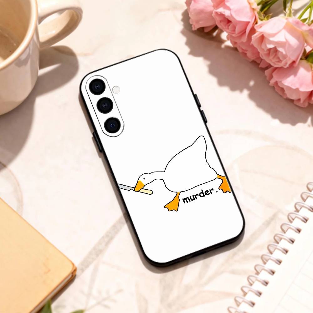 C-Chaotic Duck Goose Phone Case For Samsung Galaxy A73,A72,A71,A70,A53,A52,A51,Others Soft Black Shell
