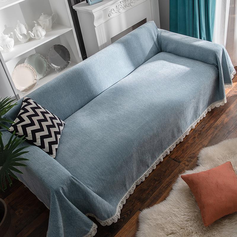 Verdicktes nordisches einfarbiges Chenille-Sofa-Handtuch Vollständige Abdeckung Stoffhandwerk Leichter Luxus Vier Jahreszeiten Universal Sofa-Kissen Kratzfest
