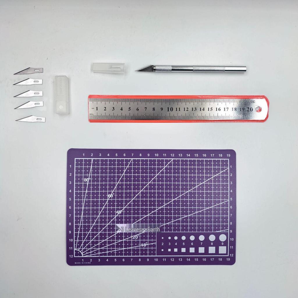 A3/A4/A5 Cutting Board & Stationery Set: Engraving Pen, Ruler, Carving Knife, Mat Board - Multi-piece Handmade Craft Kit
