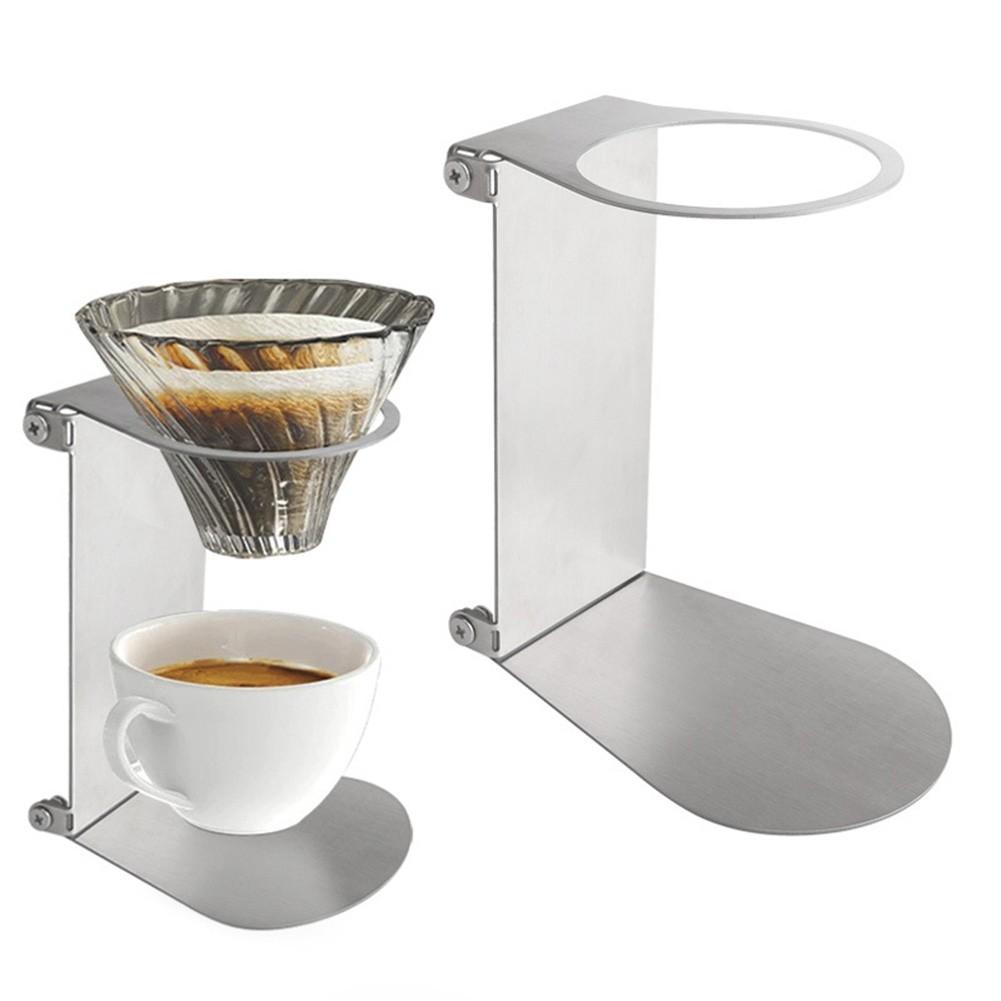 Foldable Stainless Steel Coffee Dripper Stand for Travel and Manual Brewing