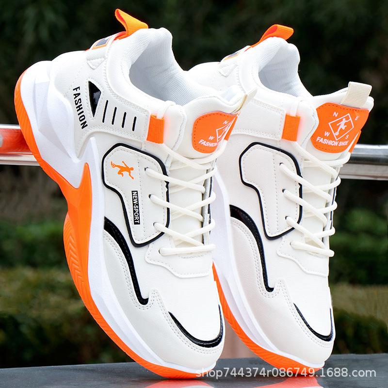 Basketball shoes spring and autumn new leather waterproof student high-top sports casual shoes soft-soled running shoes