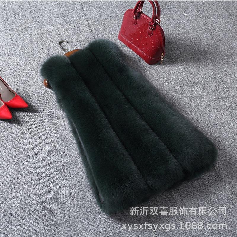 Haining γούνα χειμώνας νέα ζεστή γούνινη γιλέκο γυναικείο μεσαίο και μακρύ κορεατική έκδοση στενή γραμμή παλτό από απομίμηση γούνας αλεπούς