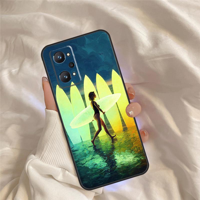 Surfing Art Surf Girl Case For Realme 15 Pro GT7 GT6 C67 C65 C63 C61 C55 C53 C51 C35 C71 C75 11 12 13 14 Pro Plus