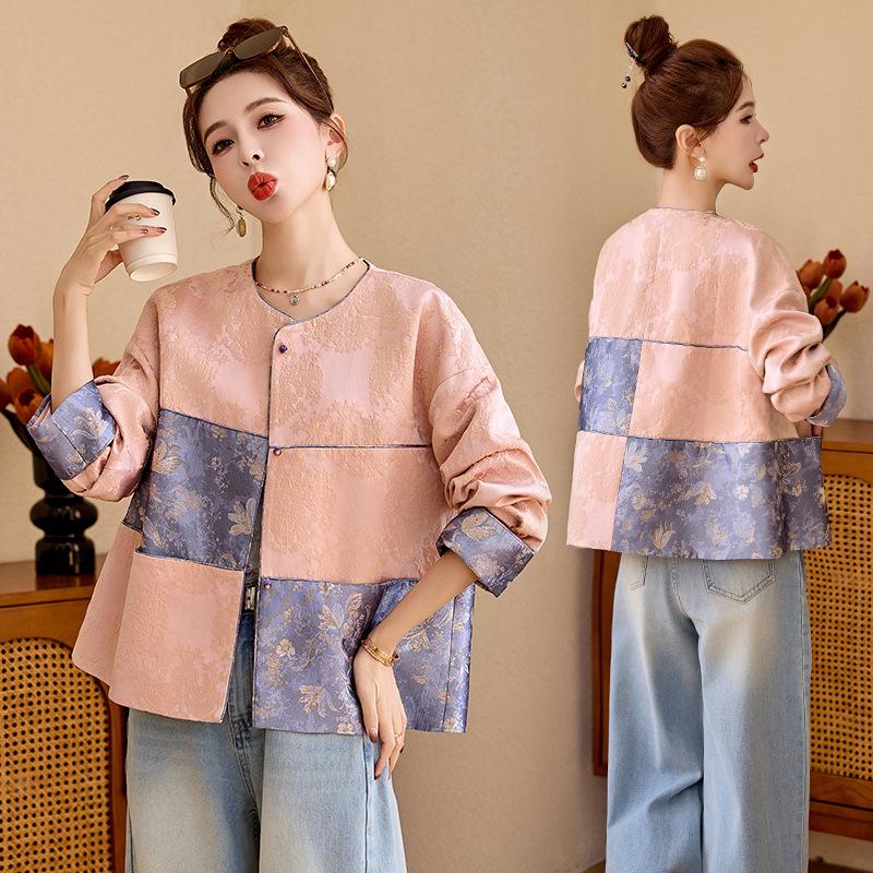 

Весенний кардиган с жаккардовым узором в китайском стиле, топ 130-140 jin