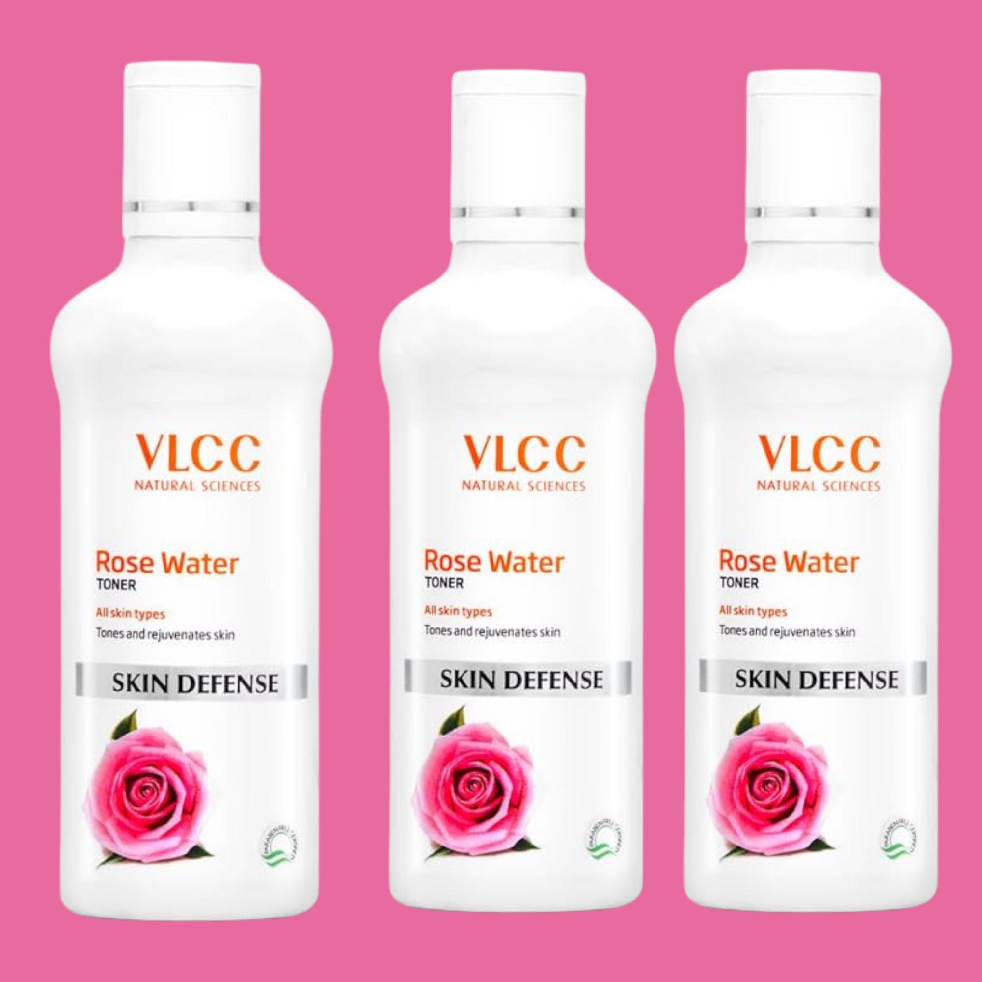 

VLCC Rose Water Toner 100ml Pack of 3 Hydrating Skin Toner for Pore Tightening and Refreshing