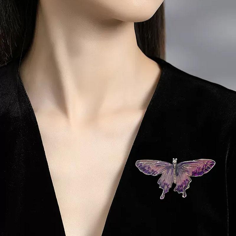 Retro Insect Brooch, Women's Exquisite Oil-dripping Butterfly Brooch, Fashionable Design Sense, Niche Brooch