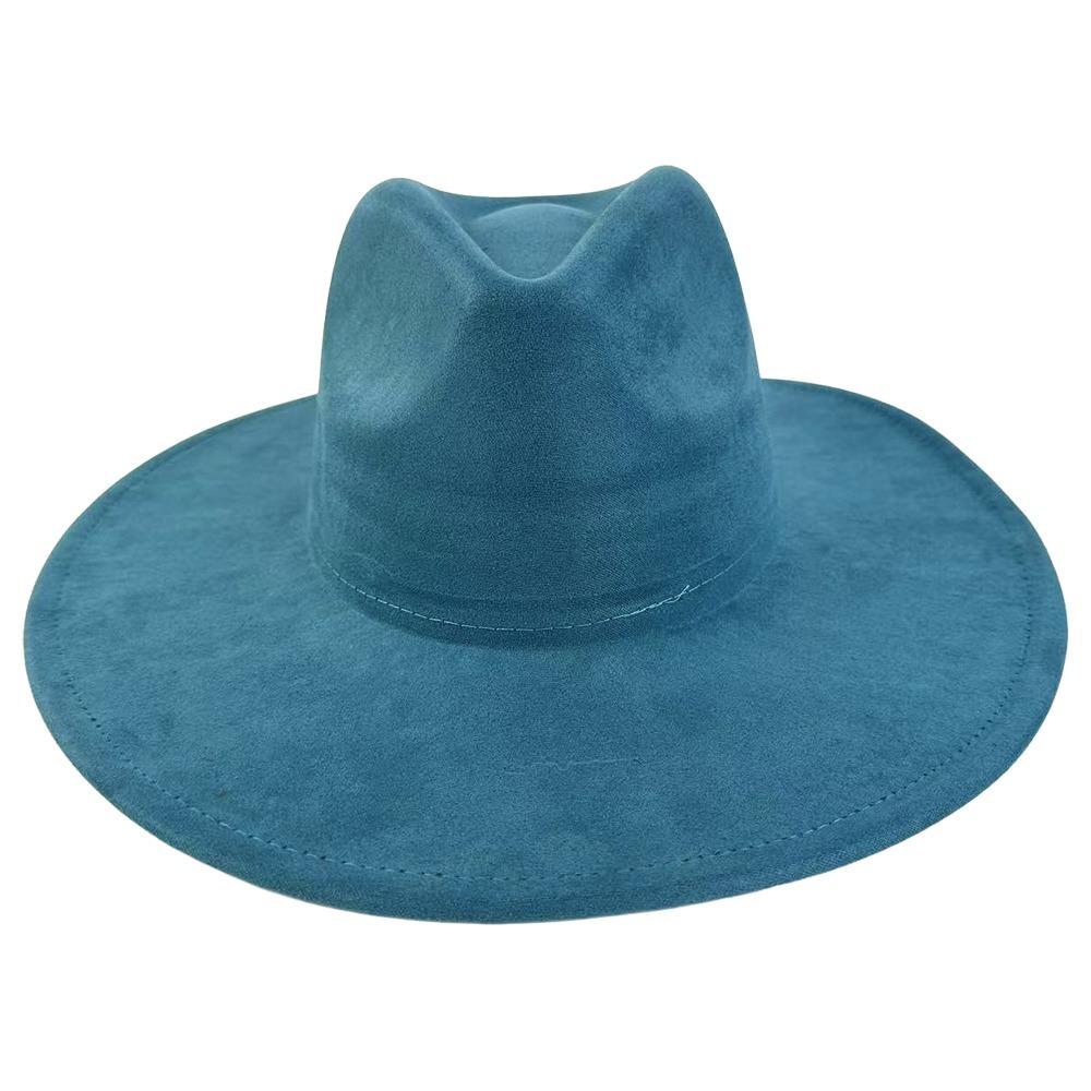 Artificial Suede Western Cowboy Hat Mujer Style Felt Jazz Hats New Roll Brim Cowgirl Cap Men Women