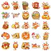 50 Cute Autumn Fox Stickers - Waterproof Cartoon Decorations for Journals & Crafts