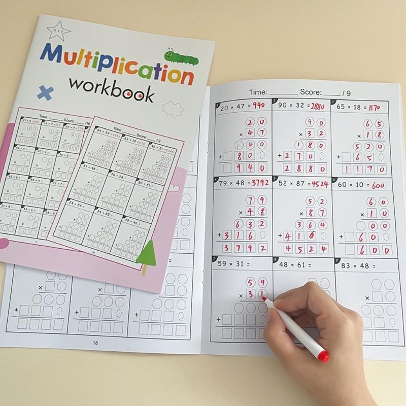Grund- und Mittelschule Mathe Arbeitsbuch Freundliche Materialien Multiplikation Division Übungen Praktisches Mathe Übungsbuch