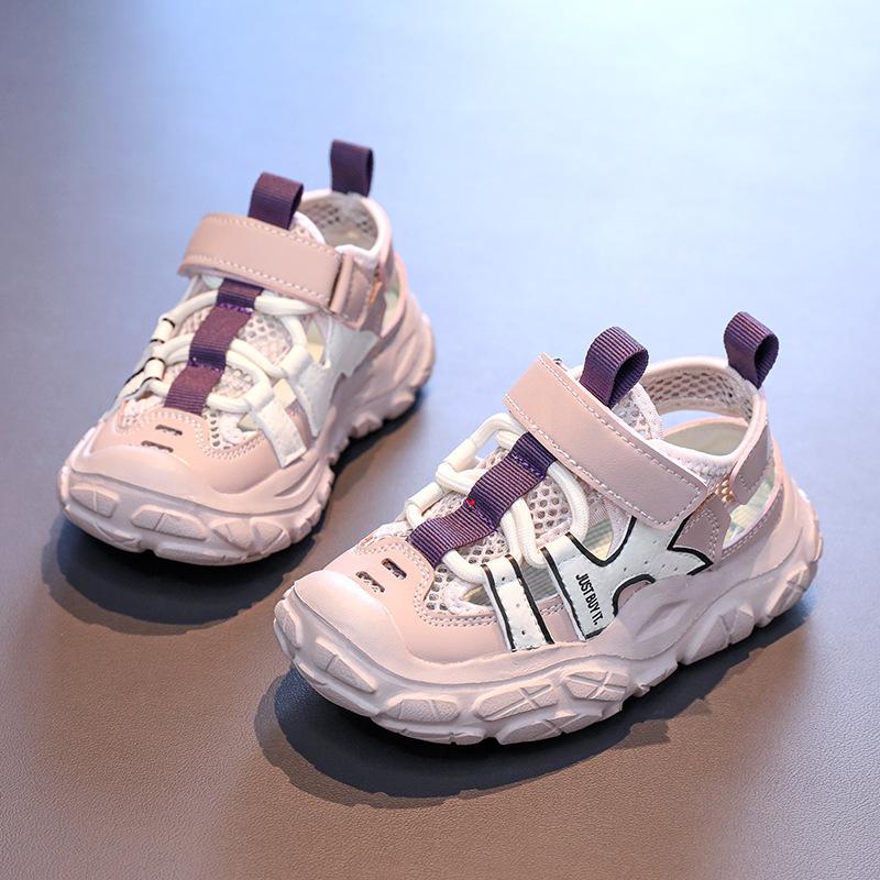 Students Sports Sandals Thick Soft Kids Sneakers Non-slip Hollowed-out 2025 Summer New Children Running Shoes Mesh Breathable