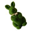 Easter Furry Flocked Bunny Small Sitting Bunny Green Moss Covered Bunny for Home Party Decoration