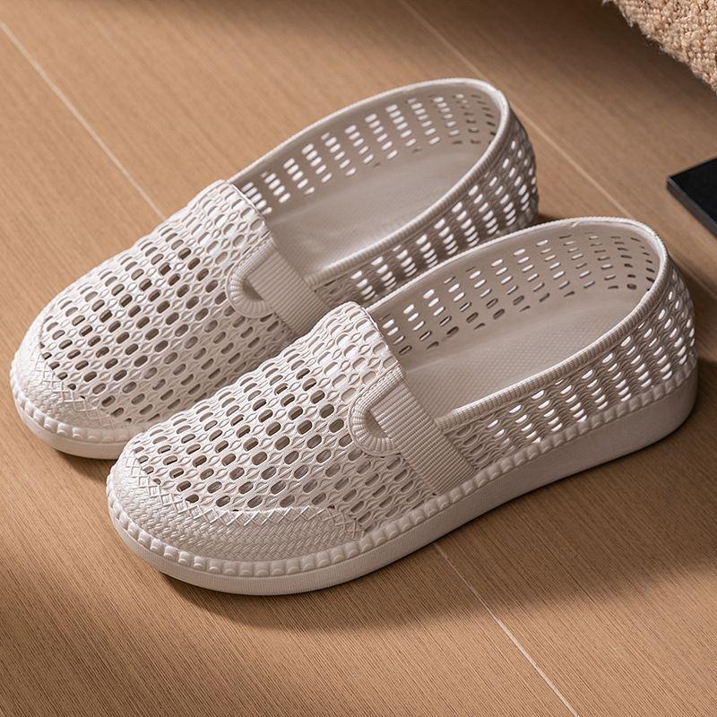 New Women's Cave Shoes Summer Breathable Cutout Flat Women's Shoes Fashionable Casual Soft-soled Sandals Women's